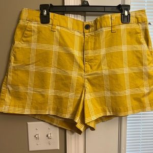 Cute yellow and white plaid shorts.  NWOT